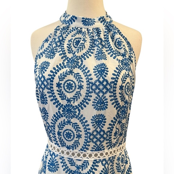 Cupshe Sleeveless Halter Midi Dress Cutout Details and Ruffle Hem Size Large - Picture 3 of 10